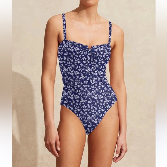 NWT! Peony Vacation Ruched Floral-Print‎ Stretch Swimsuit - Picture 2 of 7